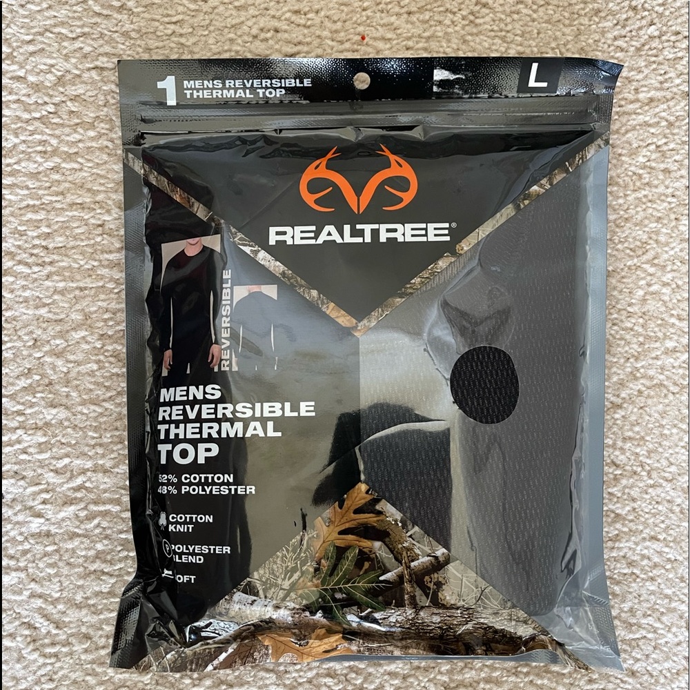 Realtree Reversible Black Thermal Top NWT